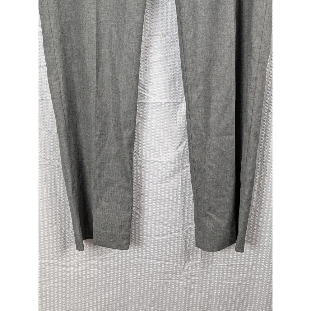 Cremieux Mens Grey Flat Front Dress Pants Trousers 34x32 Tailored Fit